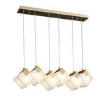 Gold & White Alabaster Sculptural Lumina Vox Pendant Lamp