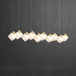 Gold & White Alabaster Sculptural Lumina Vox Pendant Lamp