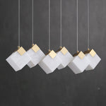 Gold & White Alabaster Sculptural Lumina Vox Pendant Lamp
