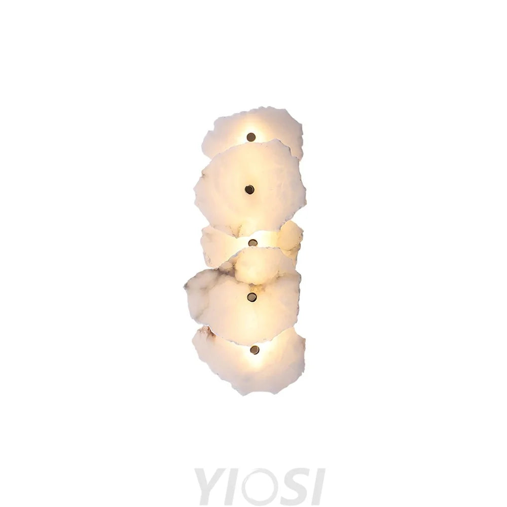 Petra Gold & White Alabaster Wall Lamp – Modern Elegance