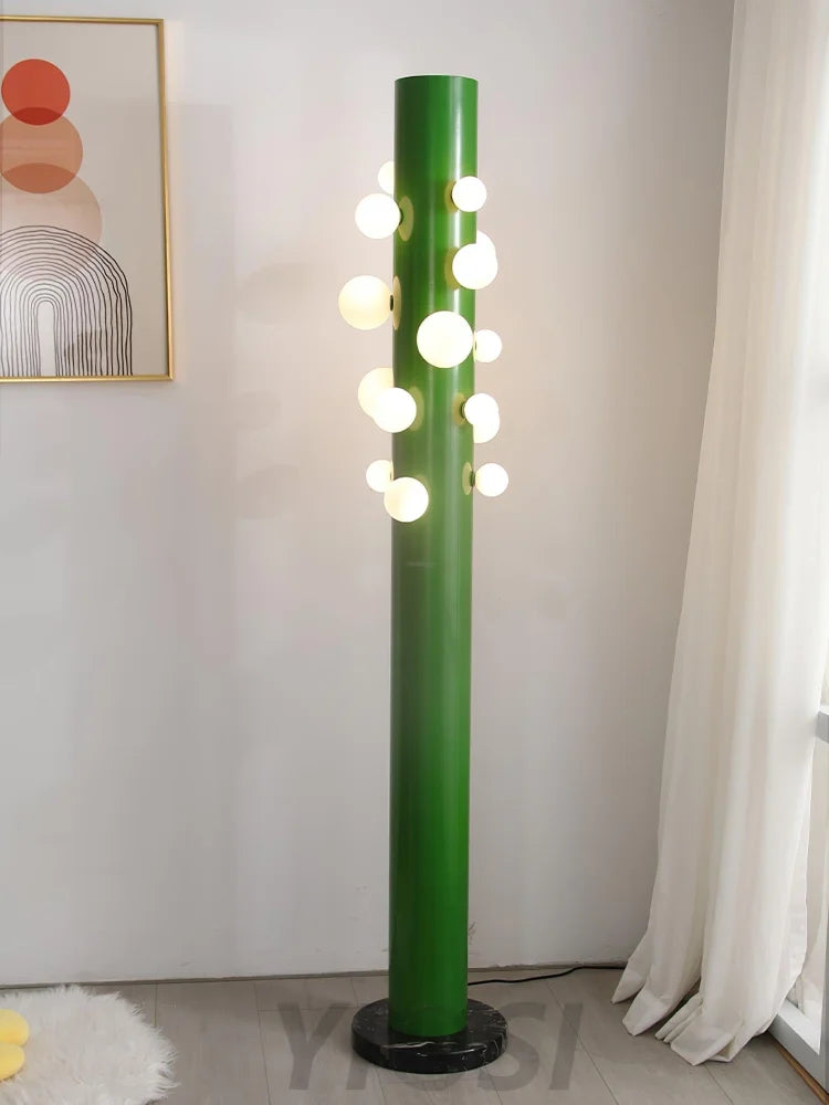 Green Apes Floor Lamp ∅ 11.8″ - Pillar-1-Yiosilamp