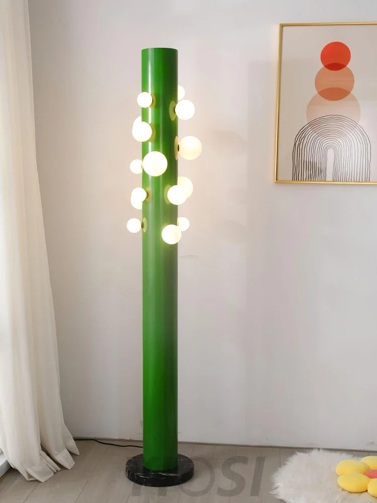 Green Apes Floor Lamp ∅ 11.8″ - Pillar-1-Yiosilamp