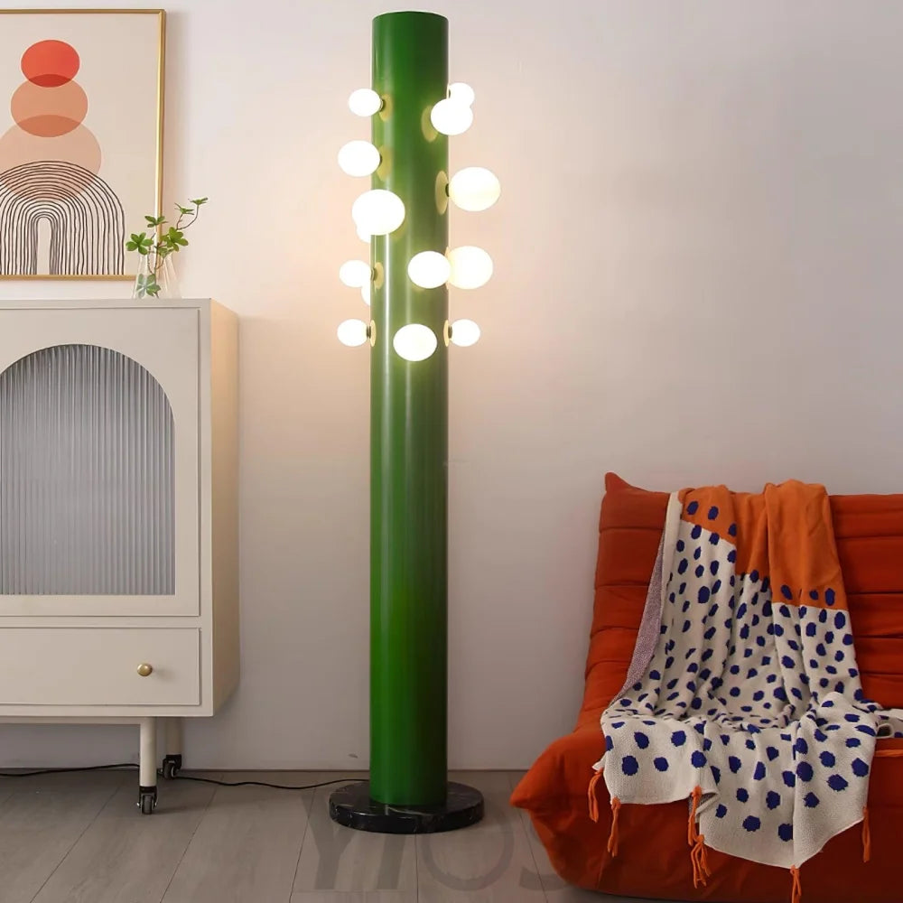 Green Apes Floor Lamp ∅ 11.8″ - Pillar-1-Yiosilamp