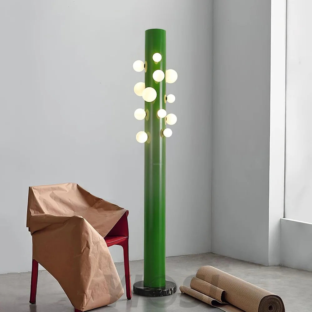 Green Apes Floor Lamp ∅ 11.8″ - Pillar-1-Yiosilamp