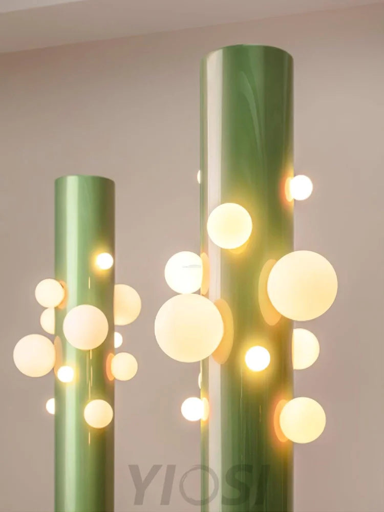 Green Apes Floor Lamp ∅ 11.8″ - Pillar-1-Yiosilamp