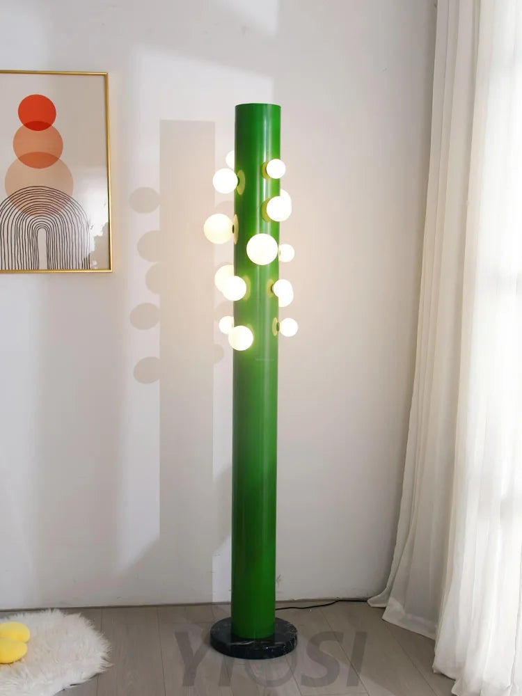 Green Apes Floor Lamp ∅ 11.8″ - Pillar-1-Yiosilamp