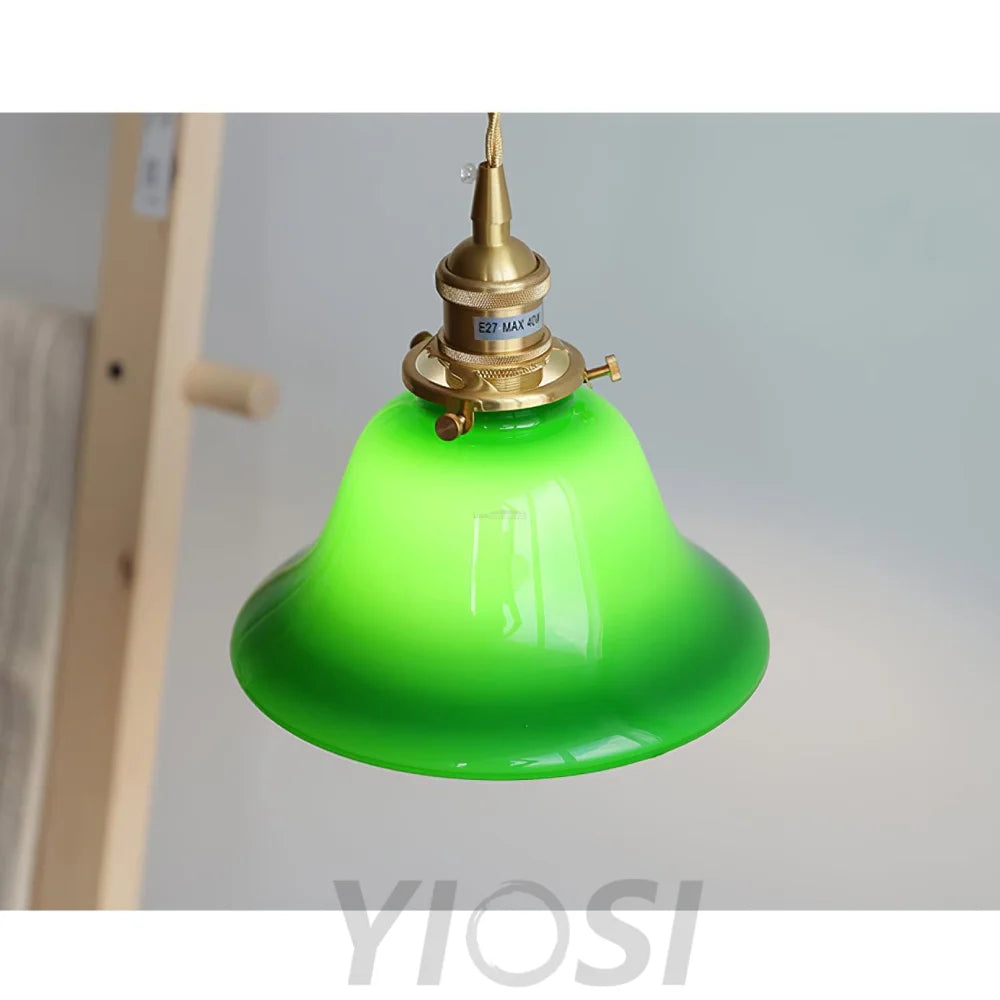 Green Bell Pendant Light ∅ 7.3″ - Earring-1-Yiosilamp