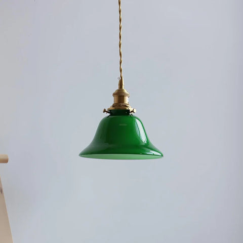 Green Bell Pendant Light ∅ 7.3″ - Earring-1-Yiosilamp