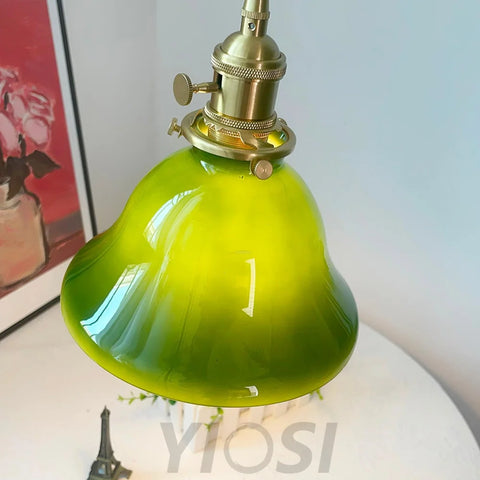 Green Bell Pendant Light ∅ 7.3″ - Earring-1-Yiosilamp