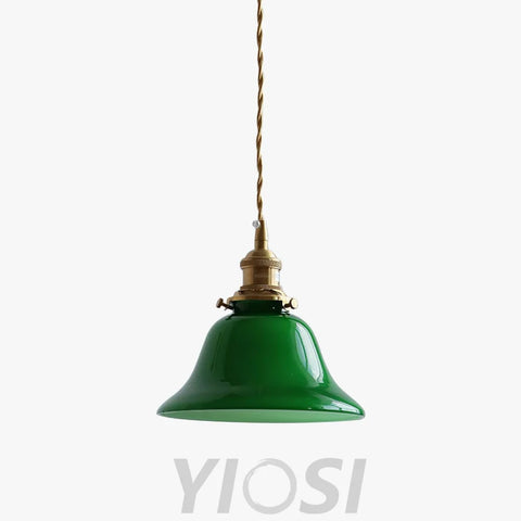 Green Bell Pendant Light ∅ 7.3″ - Earring-1-Yiosilamp