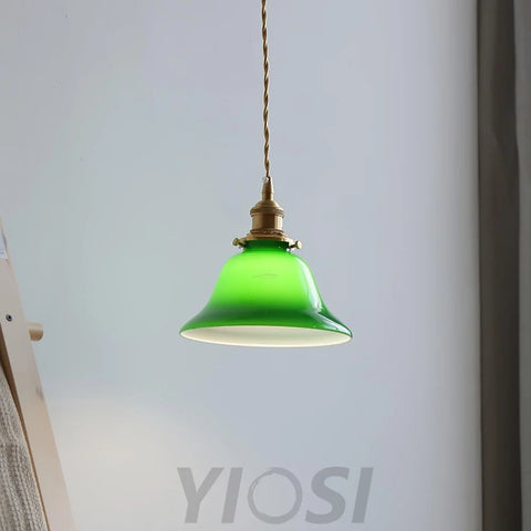 Green Bell Pendant Light ∅ 7.3″ - Earring-1-Yiosilamp
