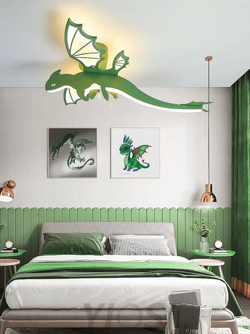 Green Dinosaur Ceiling Light  L 27.5″ - Creature-1-Yiosilamp