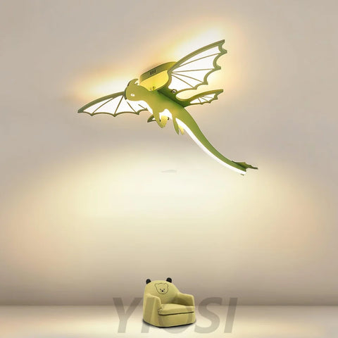 Green Dinosaur Ceiling Light  L 27.5″ - Creature-1-Yiosilamp