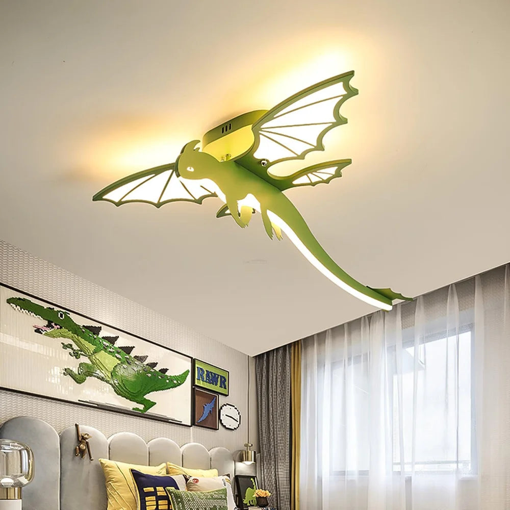 Green Dinosaur Ceiling Light  L 27.5″ - Creature-1-Yiosilamp