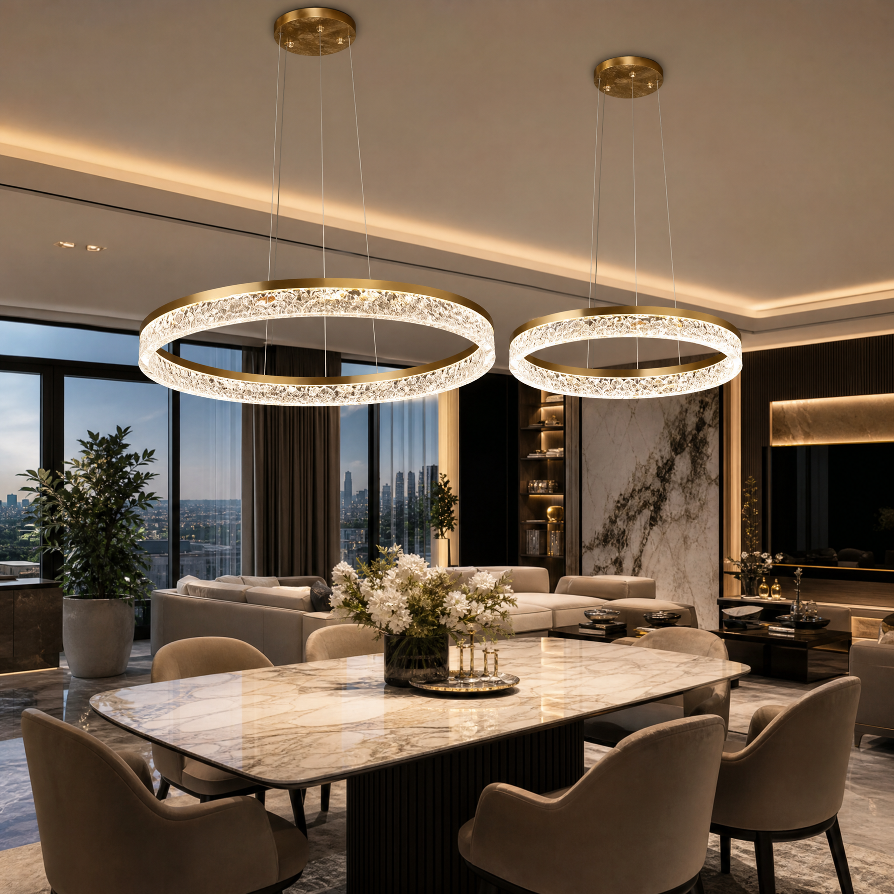 Guilin Landscape Modern Multi-Tier Cluster Chandelier - scene
