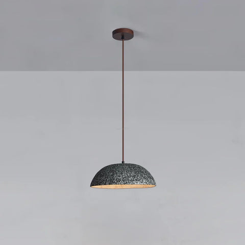 Half Dome Vintage Ceramic Pendant - Antique, Black ceramic & Dark wood, Kaya Ceramics, White ceramic & Dark wood-1-Yiosilamp