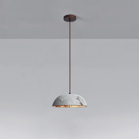 Half Dome Vintage Ceramic Pendant - Antique, Black ceramic & Dark wood, Kaya Ceramics, White ceramic & Dark wood-1-Yiosilamp