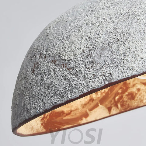 Half Dome Vintage Ceramic Pendant - Antique, Black ceramic & Dark wood, Kaya Ceramics, White ceramic & Dark wood-1-Yiosilamp