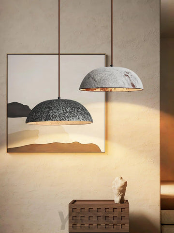 Half Dome Vintage Ceramic Pendant - Antique, Black ceramic & Dark wood, Kaya Ceramics, White ceramic & Dark wood-1-Yiosilamp