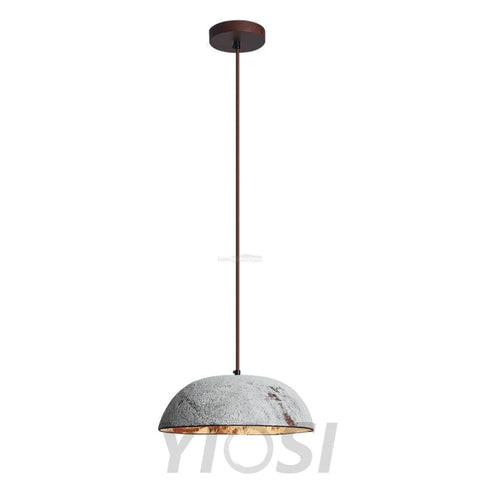 Half Dome Vintage Ceramic Pendant - Antique, Black ceramic & Dark wood, Kaya Ceramics, White ceramic & Dark wood-1-Yiosilamp