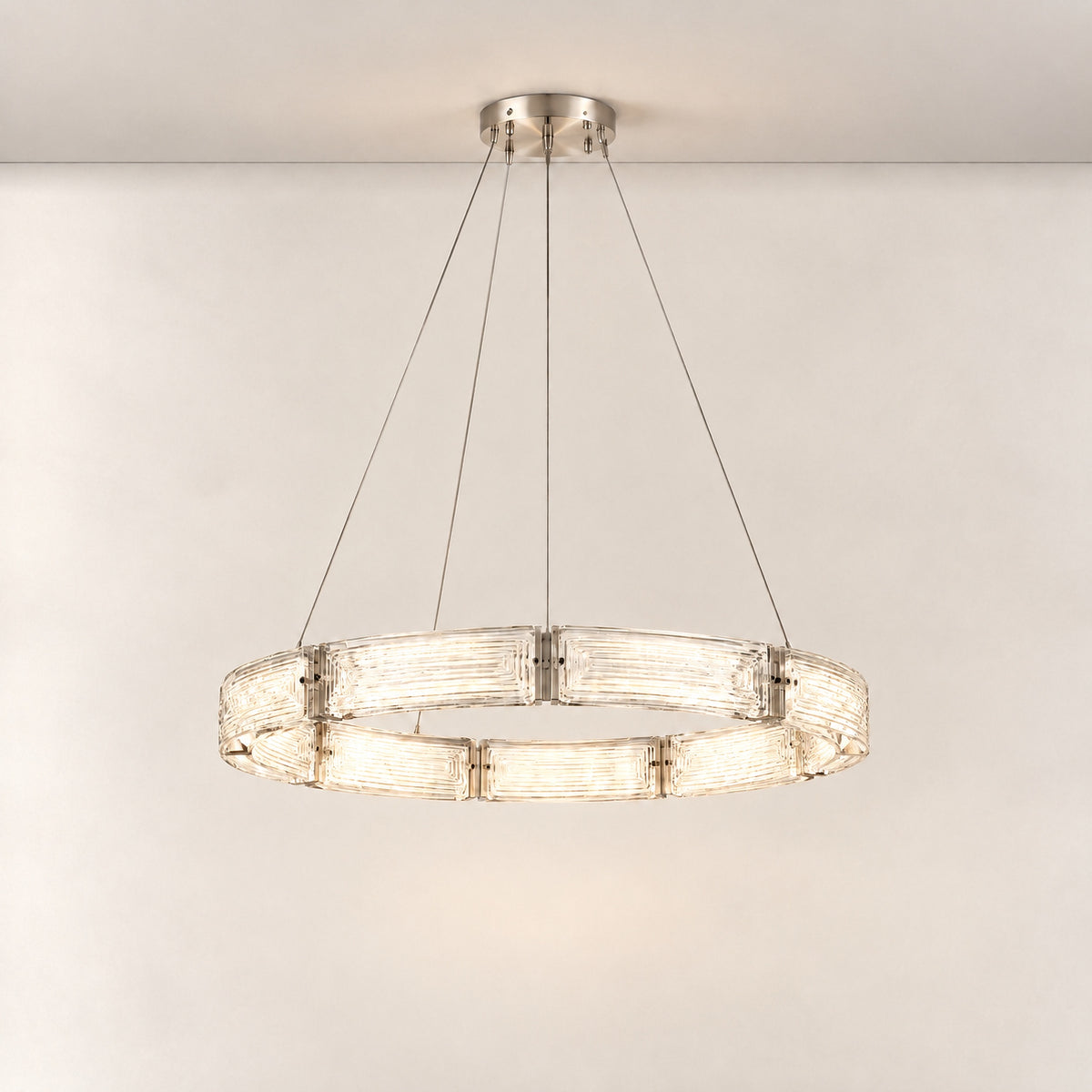 Halo Modern Glass Round Chandelier