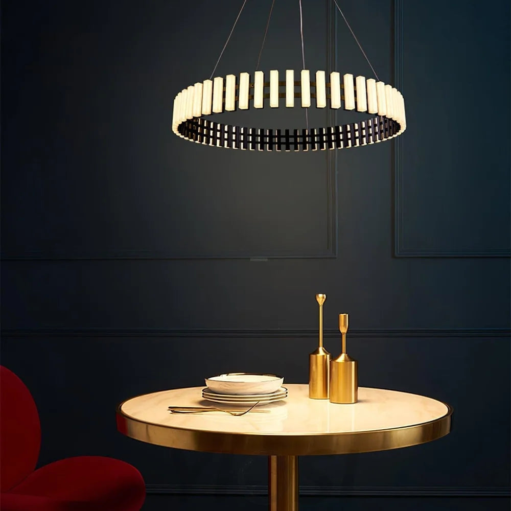 Hanging LED Chandelier ∅ 15.7″ - ring-1-Yiosilamp