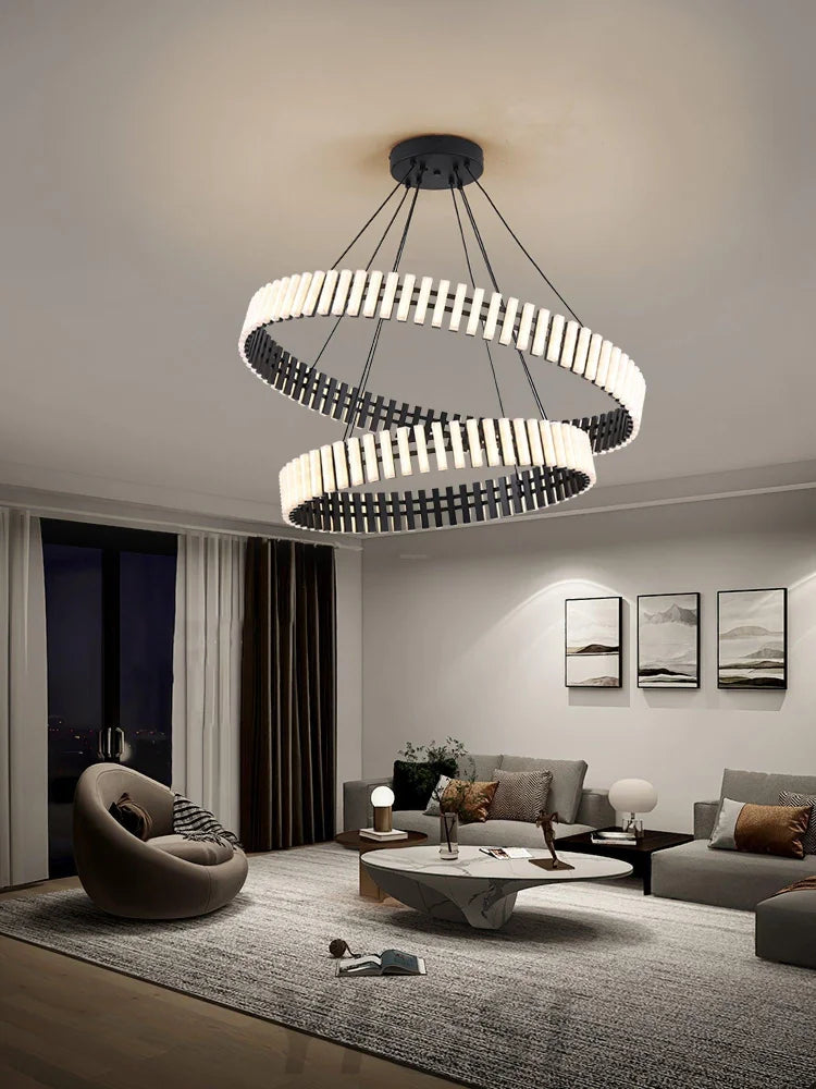 Hanging LED Chandelier ∅ 15.7″ - ring-1-Yiosilamp