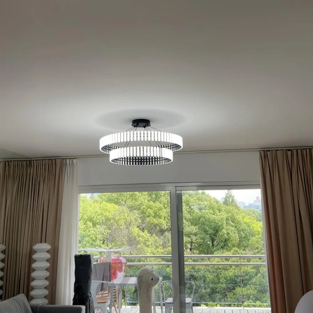 Hanging LED Chandelier ∅ 15.7″ - ring-1-Yiosilamp