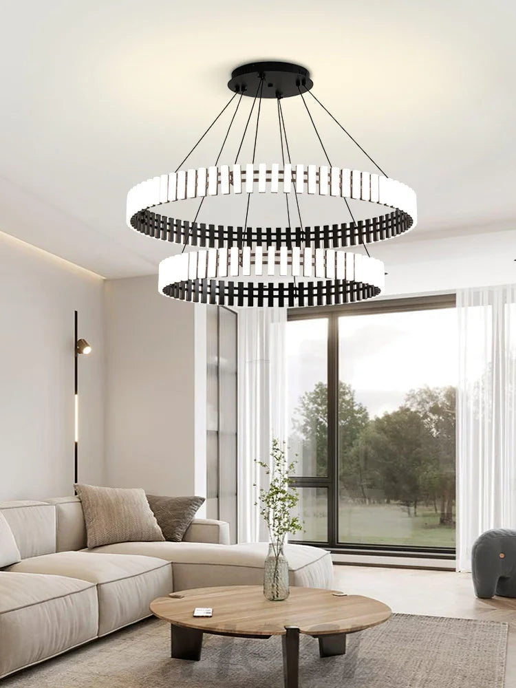 Hanging LED Chandelier ∅ 15.7″ - ring-1-Yiosilamp