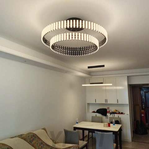 Hanging LED Chandelier ∅ 15.7″ - ring-1-Yiosilamp