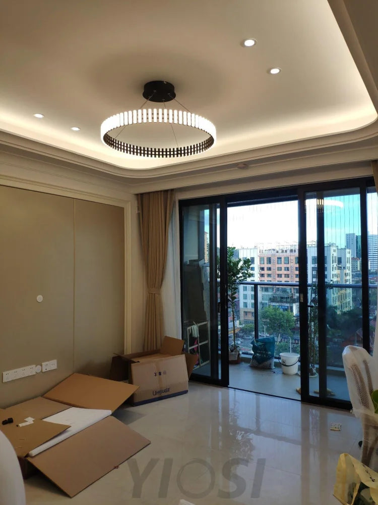 Hanging LED Chandelier ∅ 15.7″ - ring-1-Yiosilamp