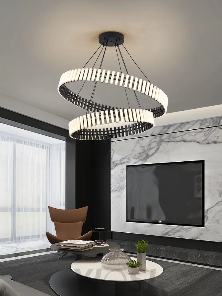 Hanging LED Chandelier ∅ 15.7″ - ring-1-Yiosilamp