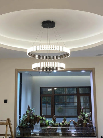 Hanging LED Chandelier ∅ 15.7″ - ring-1-Yiosilamp