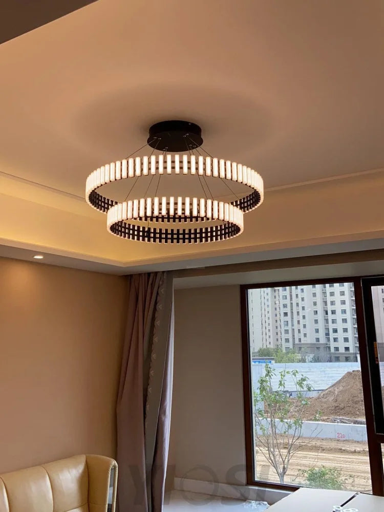 Hanging LED Chandelier ∅ 15.7″ - ring-1-Yiosilamp