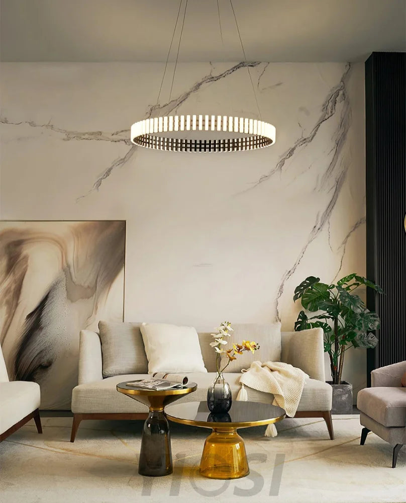 Hanging LED Chandelier ∅ 15.7″ - ring-1-Yiosilamp