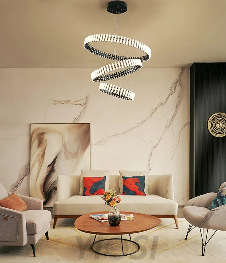 Hanging LED Chandelier ∅ 15.7″ - ring-1-Yiosilamp