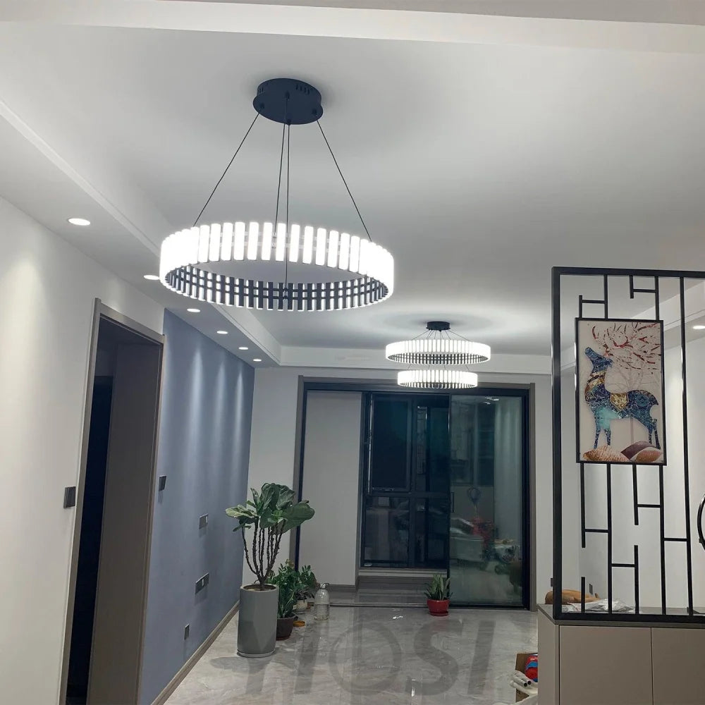Hanging LED Chandelier ∅ 15.7″ - ring-1-Yiosilamp