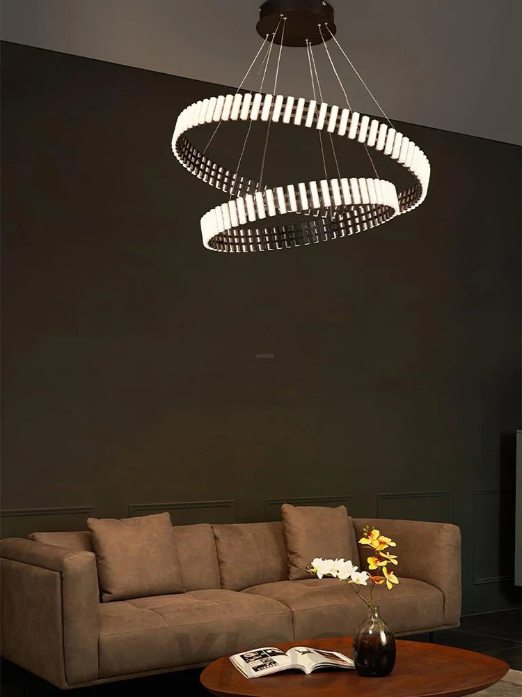 Hanging LED Chandelier ∅ 15.7″ - ring-1-Yiosilamp