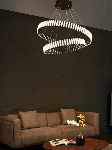 Hanging LED Chandelier ∅ 15.7″ - ring-1-Yiosilamp