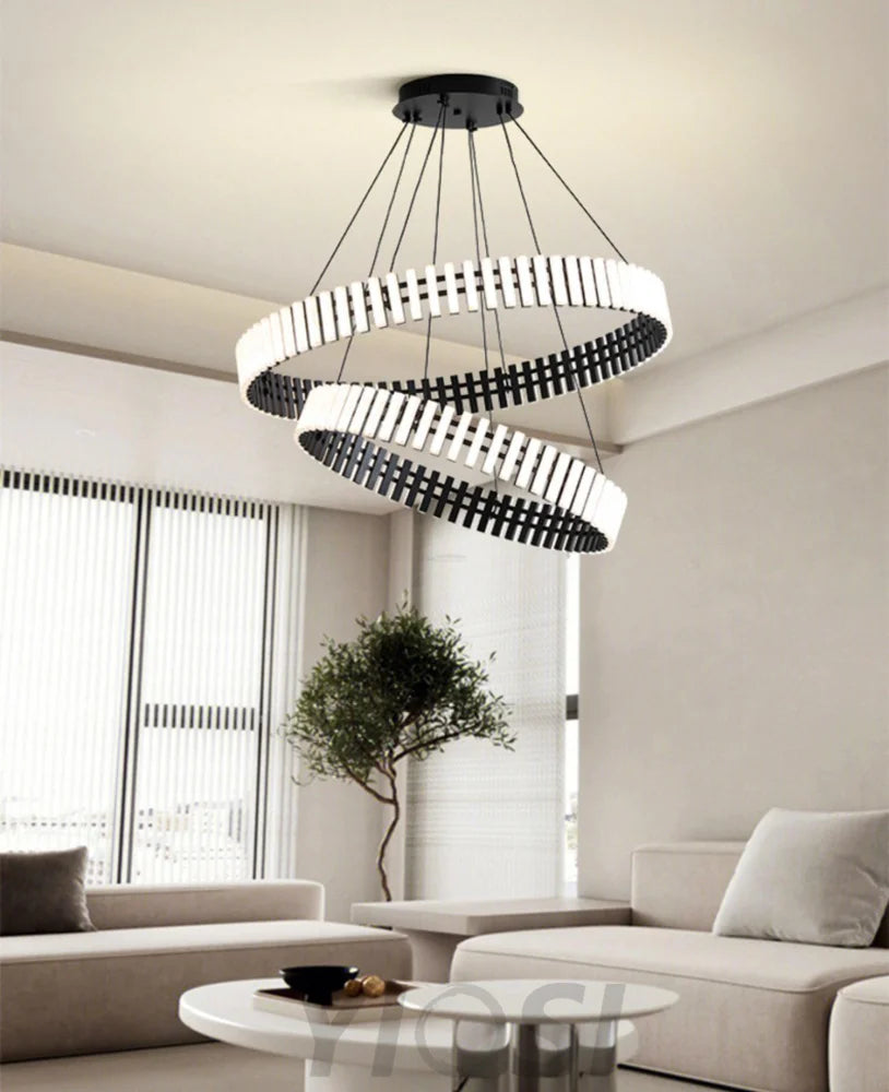 Hanging LED Chandelier ∅ 15.7″ - ring-1-Yiosilamp