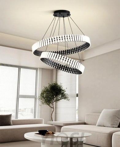 Hanging LED Chandelier ∅ 15.7″ - ring-1-Yiosilamp