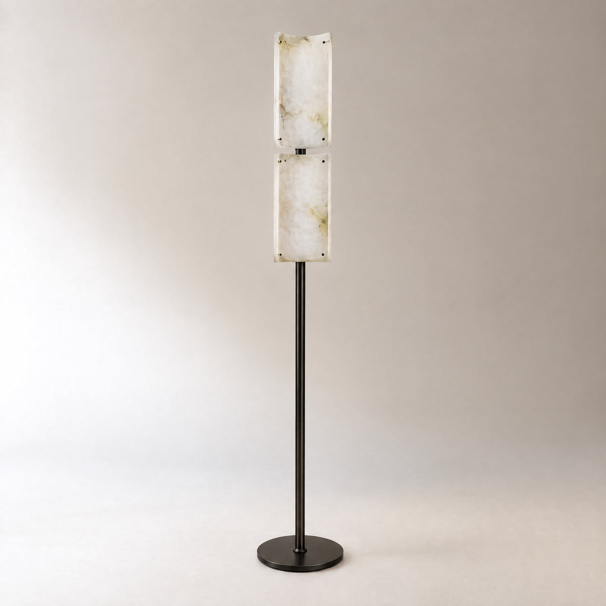 Harmon Modern Alabaster Floor Lamp 65.4" H – lights off