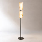 Harmon Modern Alabaster Floor Lamp 65.4" H – lights on