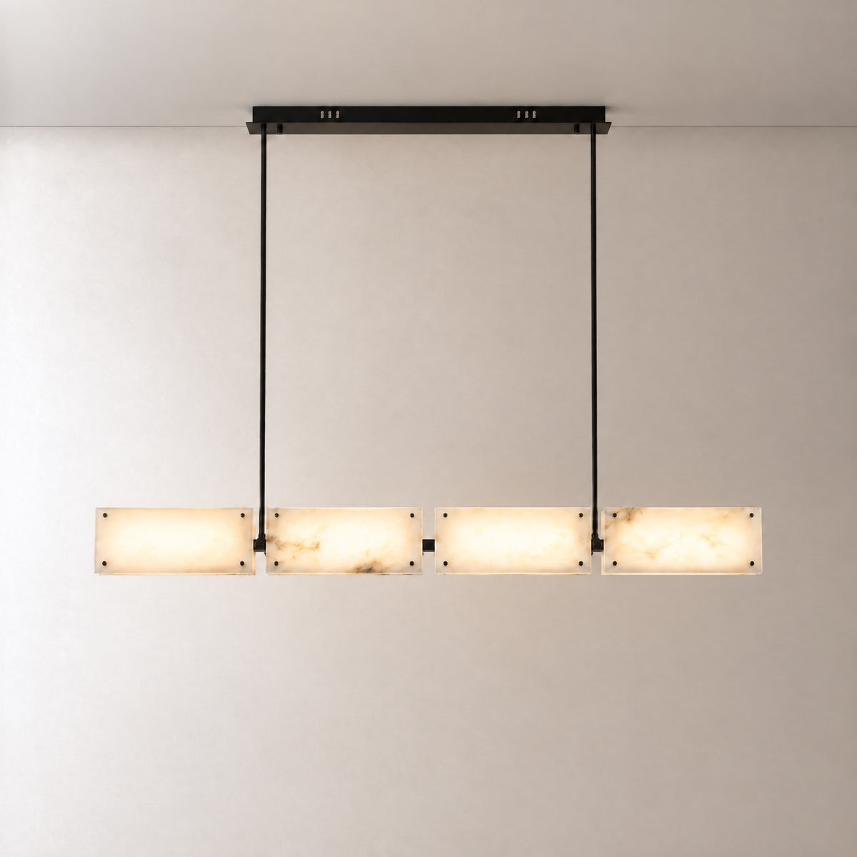 Harmon Modern Alabaster Linear Chandelier