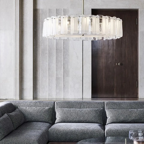 Harmony Modern Luxury Glacier Glass Round Chandelier Chandeliers