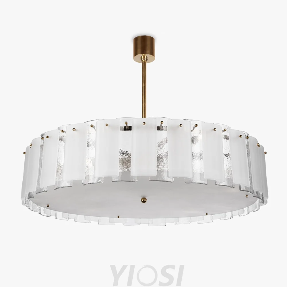 Harmony Modern Luxury Glacier Glass Round Chandelier Chandeliers