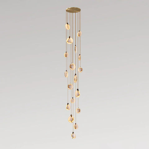 Harvest Alabaster Chandelier 18 Heads: Dia 35.4″(90Cm) X H 236.2″(600Cm) / Gold And