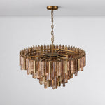 Heirloom Gold Amber Glass Round Pendant D860 - Copper – lights off