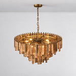 Heirloom Gold Amber Glass Round Pendant D860 - Copper – lights on