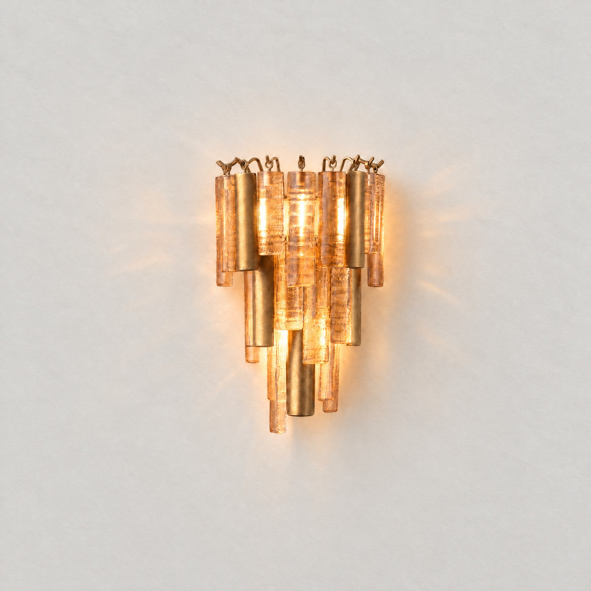 Heirloom Gold Amber Glass Wall Sconce H165 - Copper – lights on